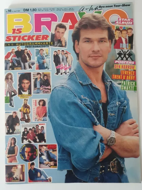 Bravo 16 vom 14.4.1988 Patrick Swayze / Bros / a-ha / Sophie Marceau  (C085)