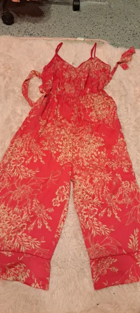 June & Hudson Women Pink Jumpsuit Size Small  W/POCKETS