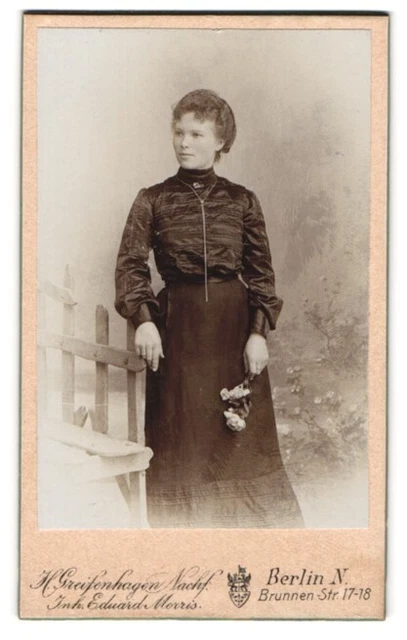 Fotografie H. Greifenhagen, Berlin, Brunnen-Strasse 17-18, Dame im hochgeschlos