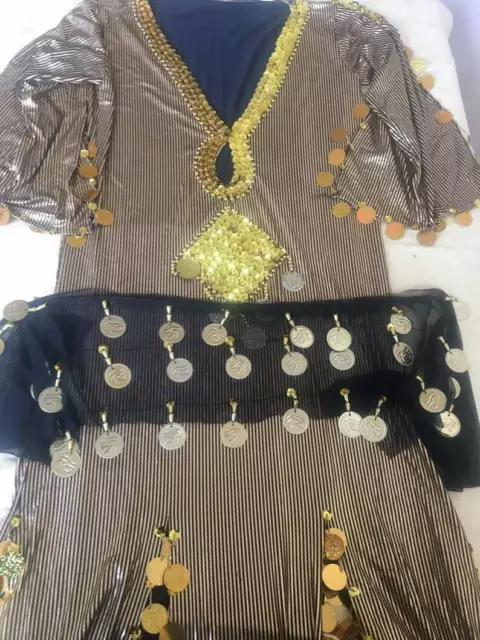 Robe égyptienne sexy de danse du ventre avec écharpe de hanche, vêtements...