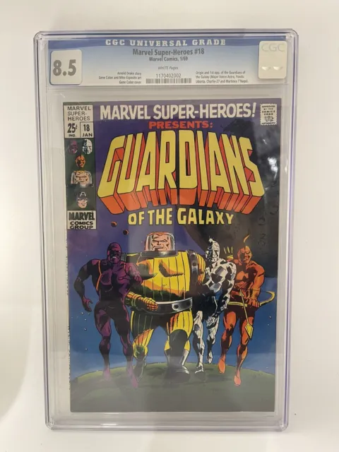 Marvel Super-Heroes #18 (1969) CGC 8.5 WP 1st App Guardians of the Galaxy GOTG3