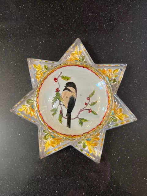 Beautiful Antique Bird ,Star Handpainted Paperweight