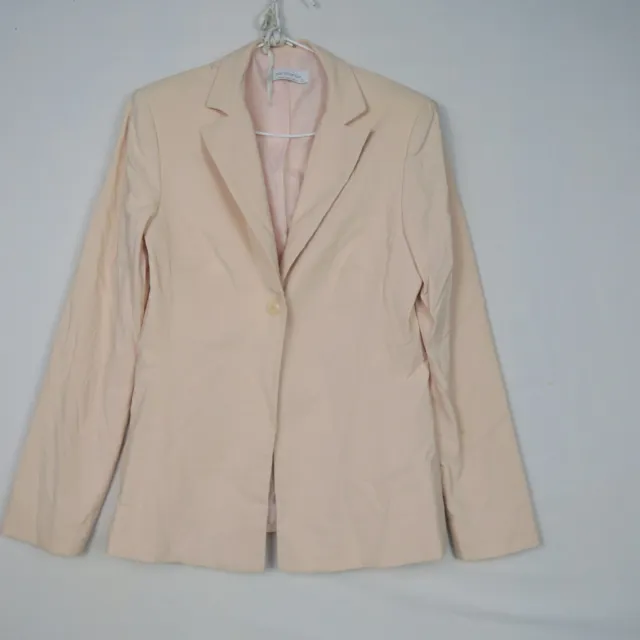 Portmans Womens Blazer Jacket Size 12(AU) or Medium Beige Collared Office Formal
