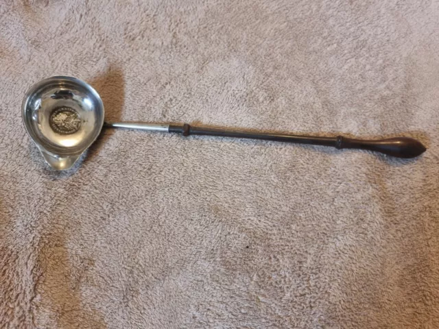 Rare Toddy Ladle George Iii Antique Silver Date C 1779, With Inset Coin