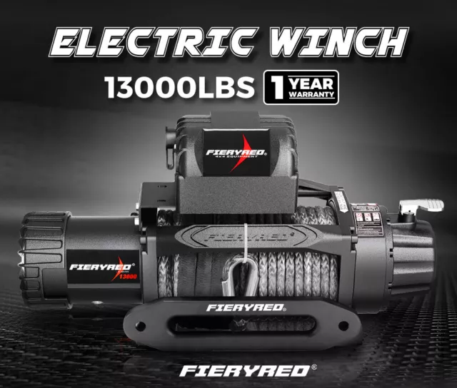 12V Wireless Electric Winch 13000lbs(5909kg) 4WD 26M Synthetic Rope12Volt 2