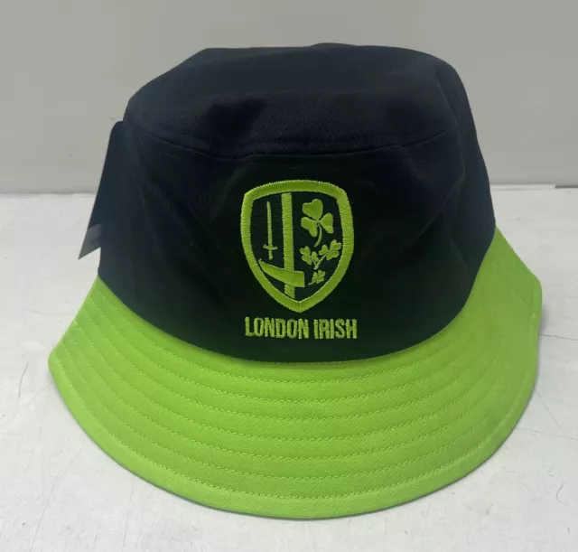 NEW LONDON IRISH Rugby Bucket Beach Hat Black Green BLK 3.20 PicClick UK