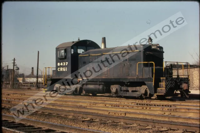 Orig. Slide Chicago River & Indiana CR&I 8437 EMD SW1 Brighton Park IL 4-6-1971