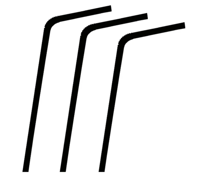 10 pajitas de plástico negras 210 mm x 5 mm pajitas flexibles flexibles para bebidas en fiestas