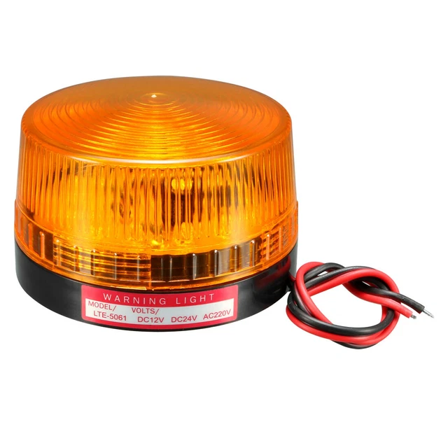 LED bombilla de luz de advertencia intermitente DC 12V amarillo lte-5061