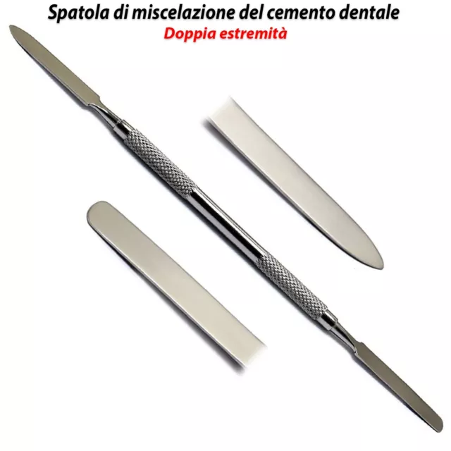 Strumenti di dentale a doppia estremità Spatola di miscelazione del cemento 17cm