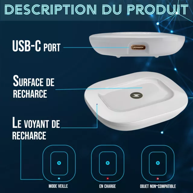 QI Chargeur sans Fil à Induction pour Écouteurs AirPods et IPhone 2