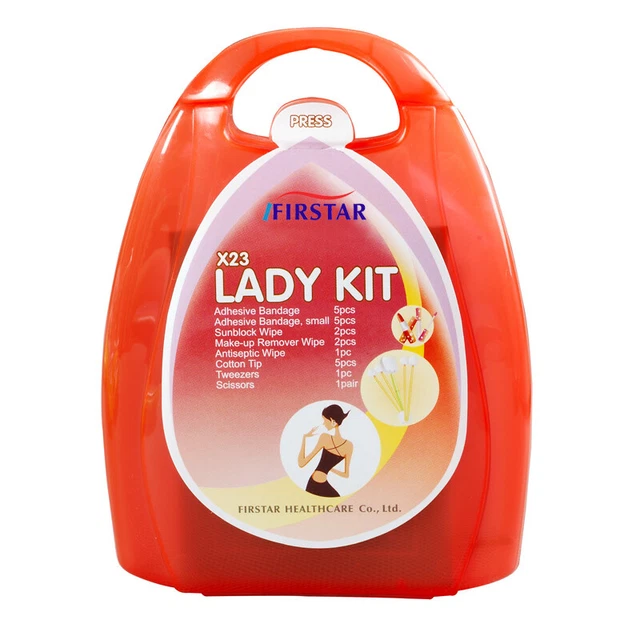 Mini Erste Hilfe Lady Set(22 Teile) Machen Up Entferner Sunblock Tücher Nass