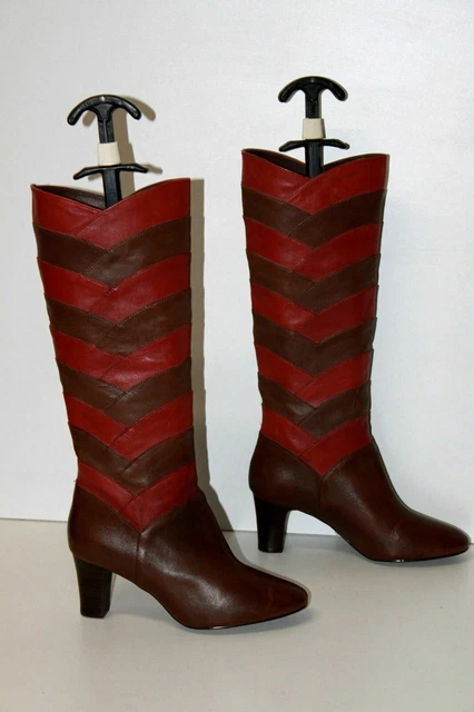 Bottes En Cuir Marron André - Taille 38 - Doublure Cuir - Talons Petits - Occasion TBE
