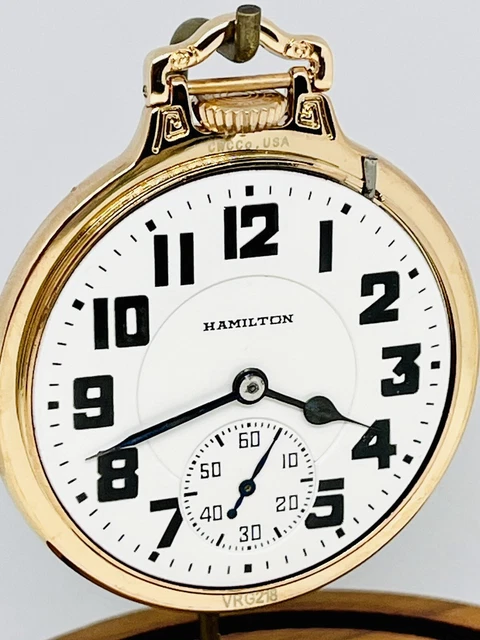 Montre De Poche Hamilton Bicolore Années 1800 - 21 Rubis, Boîtier Gold Filled - Occasion Très Bon état Avec étui