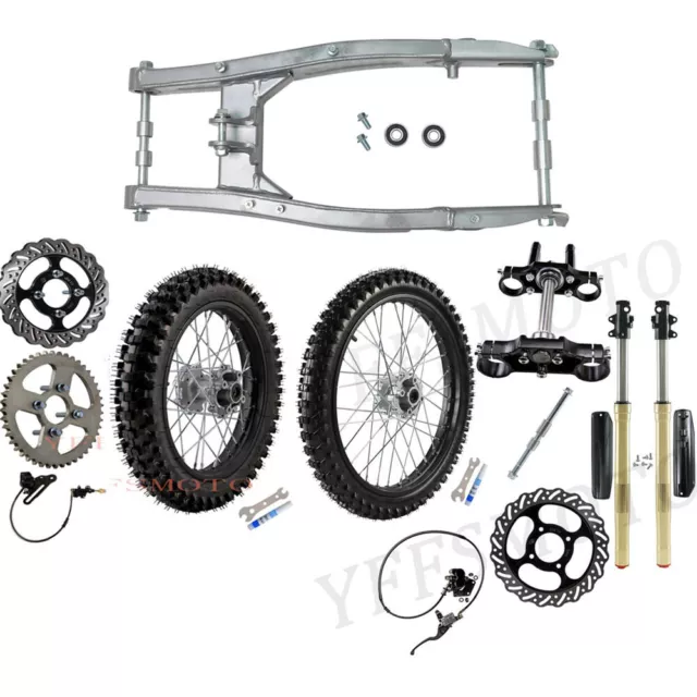 Full 16''+19'' Wheel Tire Rims Swing Arm Front Fork Triple Tree for KX100 CRF150