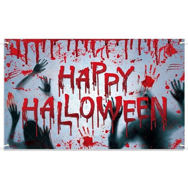 Fondo Paño Halloween Decoración Fondo Decoración Sangre Mano Paño Puerta Pósters