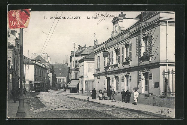 CPA Maisons-Alfort, La Poste, vue de la rue 1907