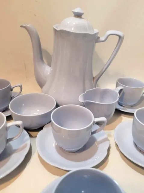 Johnson Brothers Grey dawn coffee set for 6  Vintage Pale Blue 2