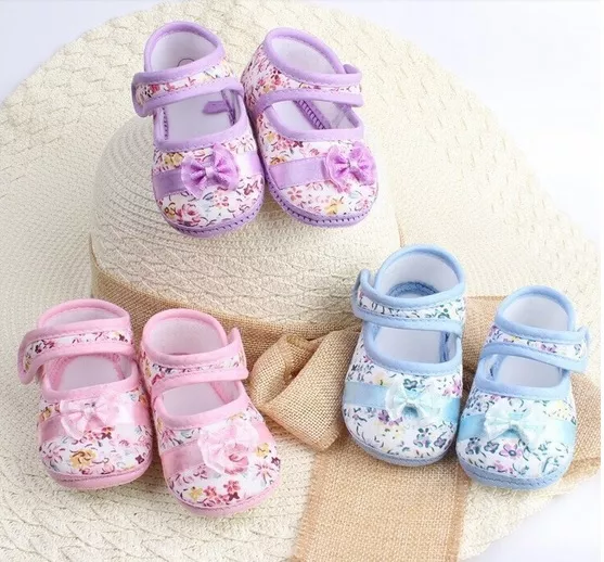 Bambini Bambini Ragazze stampa floreale fiocco bambino scarpe bambino calzature primi camminatori