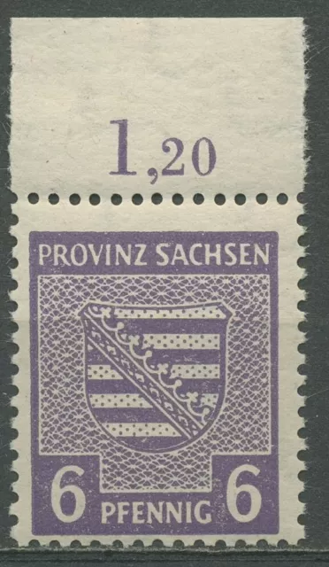 SBZ Provinz Sachsen 1945 Wappen dunkelgrauviolett 76 Y c OR postfrisch geprüft