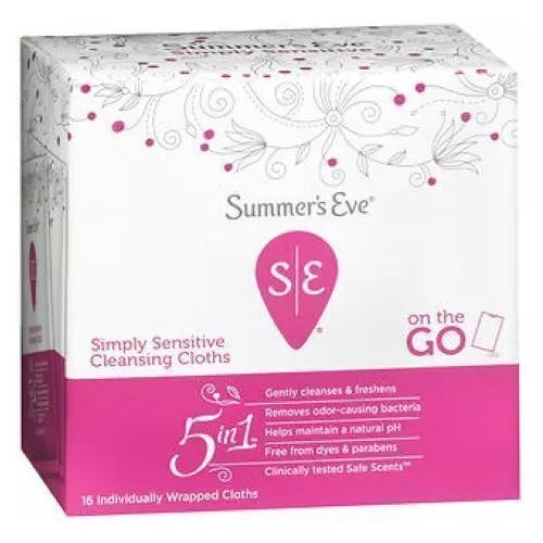 Summers Eve Féminin Démaquillage Tissus Peau Sensible Été 16 Chaque Par Été