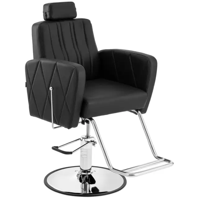 Fauteuil de coiffeur Repose-pieds Réglable Chaise de barbier 200 kg Dudley Noir