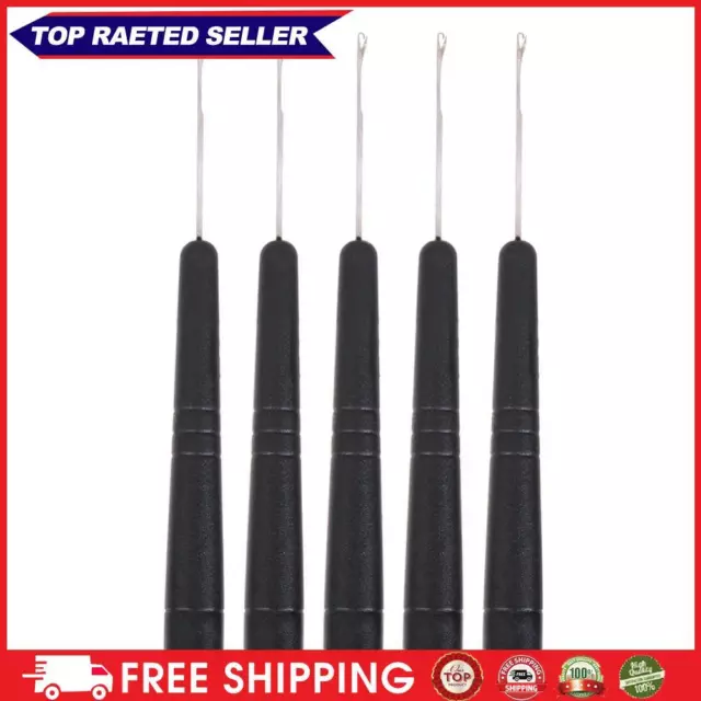 ∞ 5pcs/set Plastic Handle Sealing Crochet Hooks Knitting Sewing Needles(Black