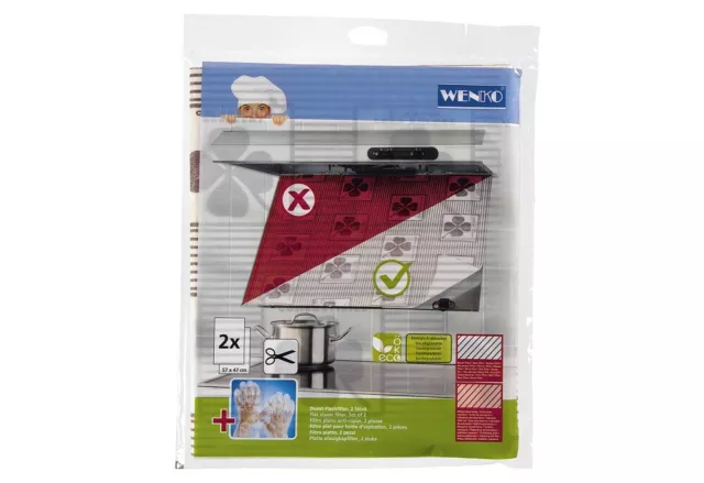 WENKO HAUSRAT Flachfilter für Dunstabzugshaube 57x47cm 2Stück