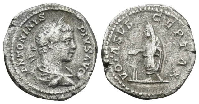 Ancient Roman Silver Denarius Coin - Rome  198-217 AD - Caracalla