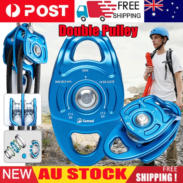 35KN ROCK CLIMBING Pulley Heavy Lifting Pulling Sheave Side Plate ...