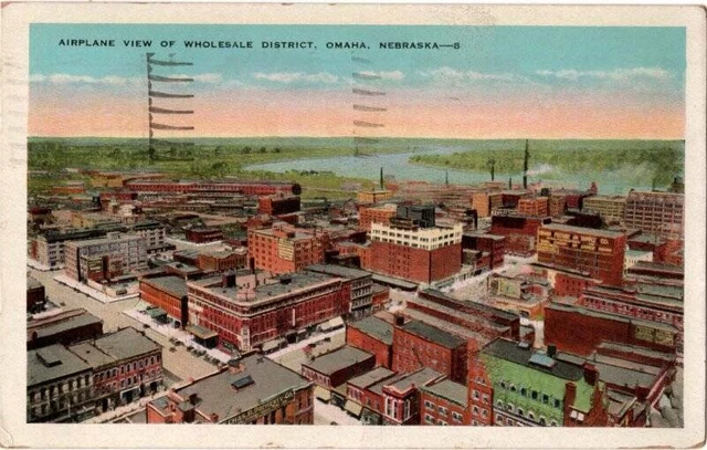 [21663] Airplane View Wholesale District Omaha NE - 1934