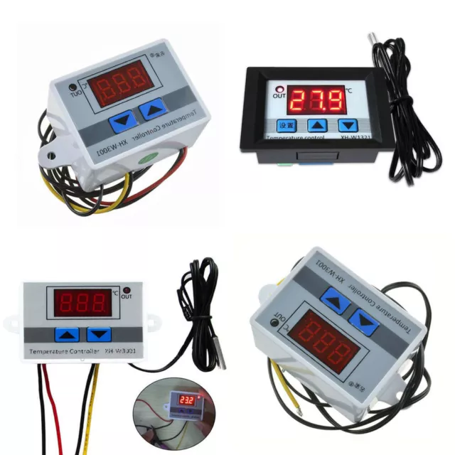 Controlador de temperatura LED digital DC 12V/24V/220V termostato interruptor sonda A3GK