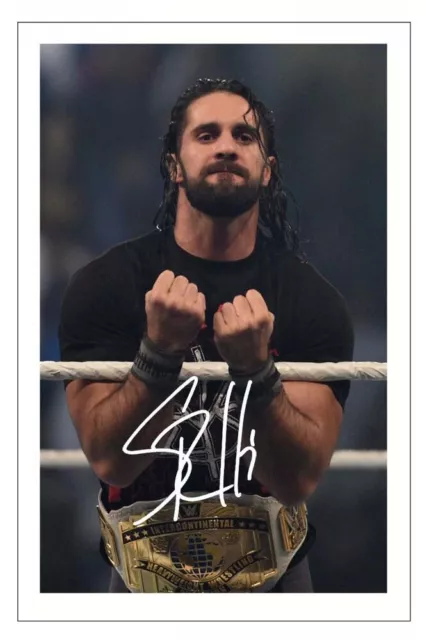 SETH ROLLINS Signed Autograph PHOTO Fan Gift Signature Print WWE WRESTLING