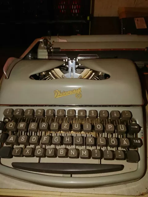 Schreibmaschine Rheinmetall Antik Im Koffer