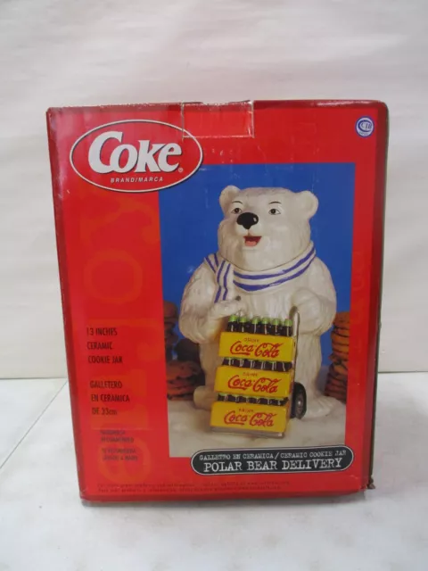 Coca Cola Ceramic Polar Bear Delivery Cookie Jar