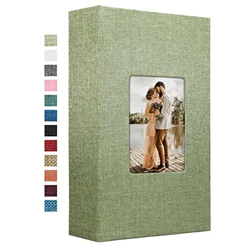Vienrose Linen Photo Album 420 Pockets for 4x6 Photos Fabric Cover Photo Book...