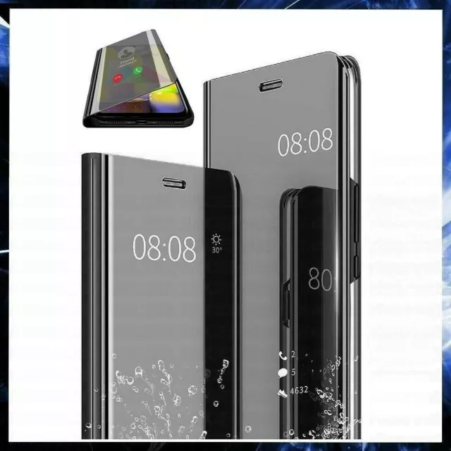 COVER FLIP CLEAR VIEW Per HUAWEI P SMART 2020 CUSTODIA SLIM SPECCHIO LIBRO NERA