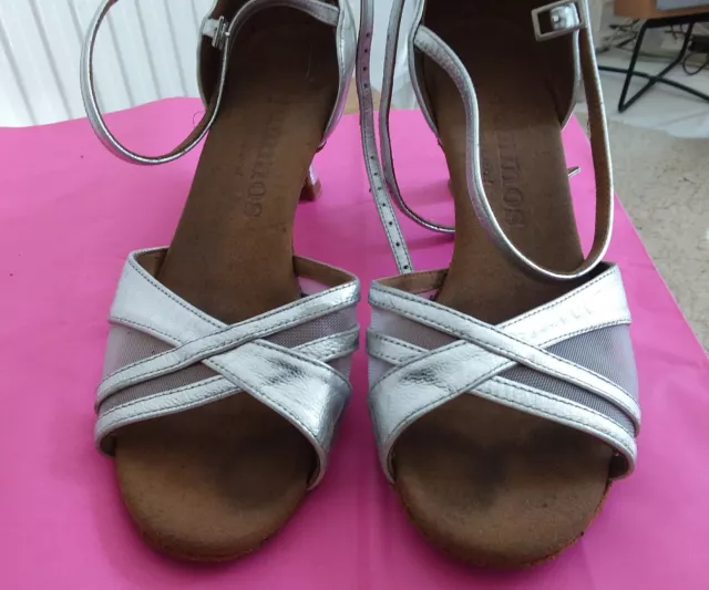 rummos latin,salsa and ballroom silver shoes size38(5)