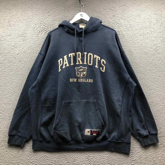 New England Patriots Sweatshirt Hoodie Men's 3XL Long Sleeve Embroidered Navy