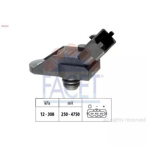 Sensore Pressione Aria Aggiustaggio Altimetrico Facet 10.3114 per Opel Vauxhall