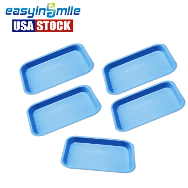 5pcs Dental Instrument Tray Flat Tray Plastic Autoclavable For Dental Lab
