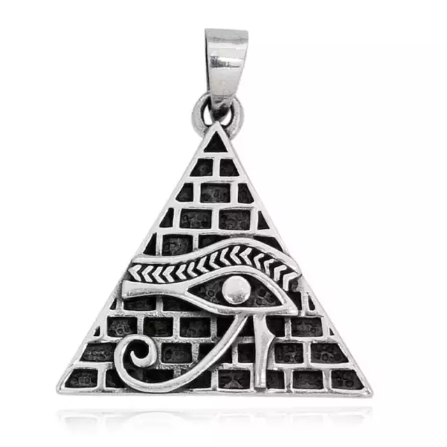 STERLING SILVER 925 Eye of Horus Pendant Zodiac Sacred Symbol Astrology Talisman