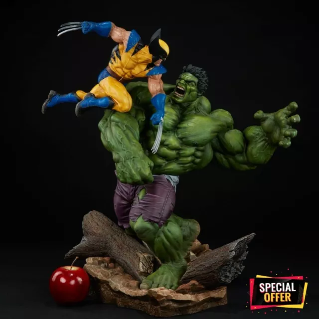 Hulk vs Wolverine Statue Action Figure Justice League Avengers Combat Maquette