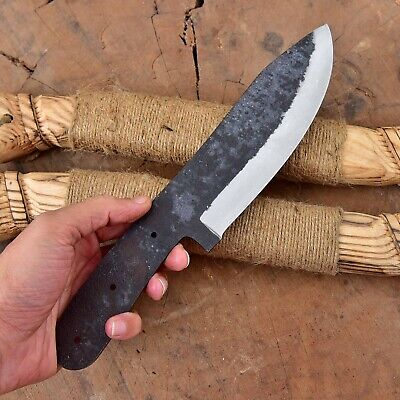 Custom Hammered  Handmade 1095 Carbon Steel Blank Blade Hunting kitchen Knife,