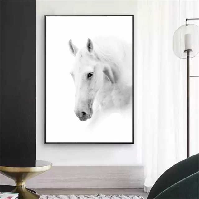 White Horse Canvas Art Print Poster Unframed Picture Wall Hangings Home Decor