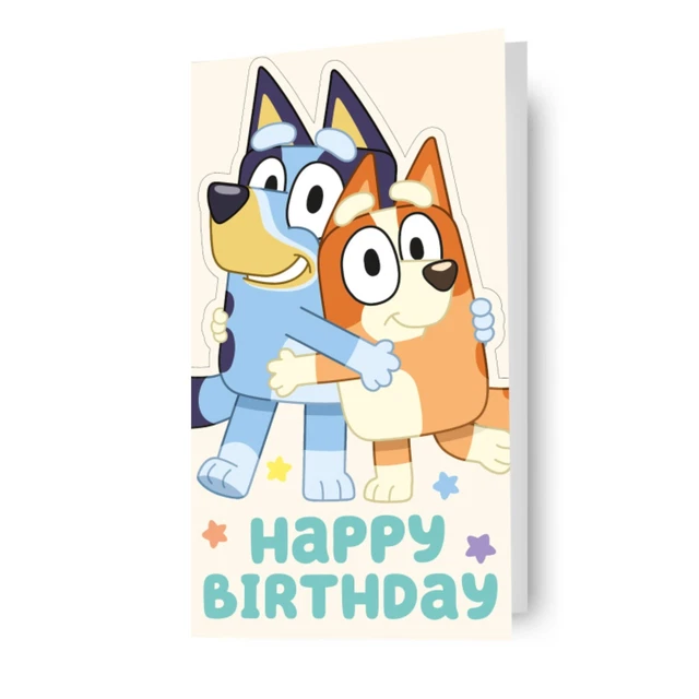 BLUEY BIRTHDAY CARD, Bluey and Bingo Kids Greeting Card, Official ...