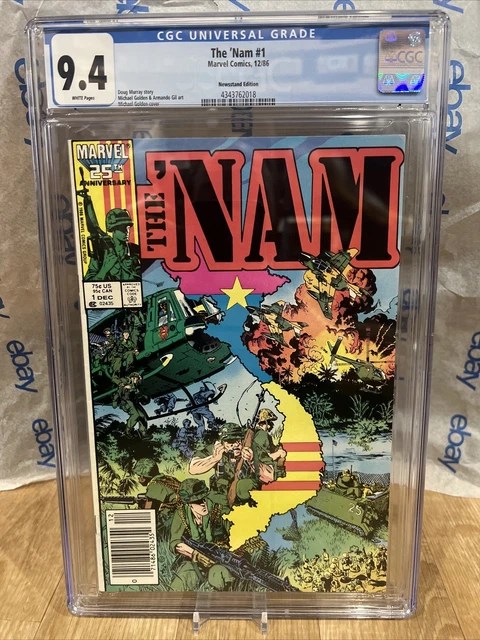 The 'Nam # 1 CGC 9.4 NEWSSTAND!!1986 Michael Golden Vietnam War Comic New Slab