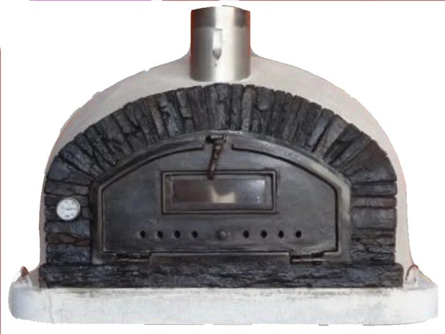 Steinbackofen Pizzaofen Buenaventura AL 100 schwarz inkl. Kaminrohr und Regenhut