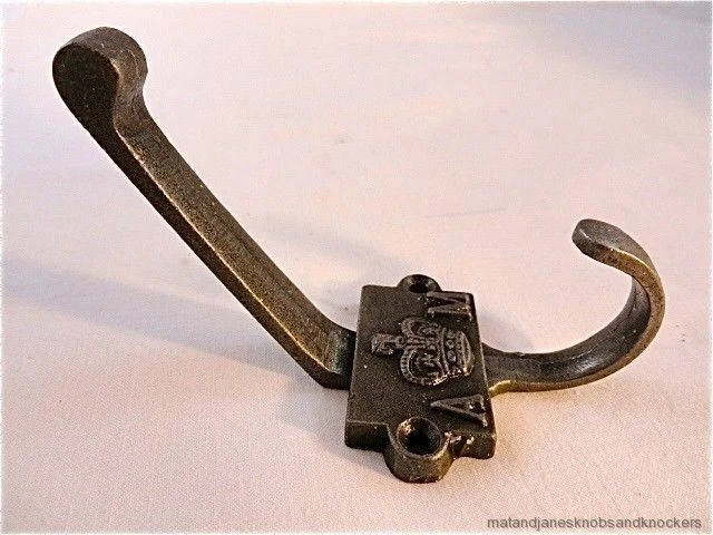 Antique Style Air Ministry Cast Iron Double Coathook Coat Hook Rack Wallhook 4
