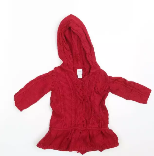 Baby Gap Girls Red Cotton Pullover Jumper Size 6-9 Months